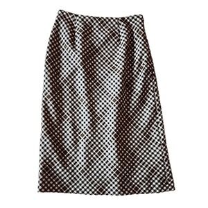 Midi A-Line Skirt Career Preppy Light Academia Wool Kick Pleat Plaid Womens UK 8